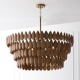 thumbnail image 5 of Capital Lighting 354461LW Ravi 6 Light 37" Wide Chandelier - Light Wood / Patinaed Brass, 5 of 7
