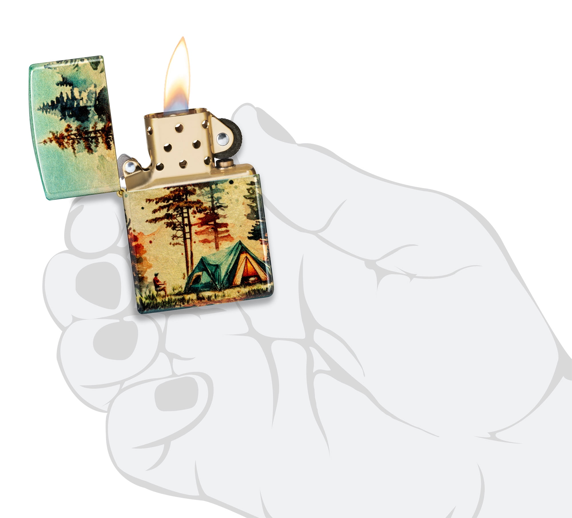 Zippo Off the Grid Design 540 Tumbled Brass Pocket Lighter