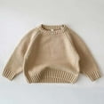 thumbnail image 3 of WOYY Big Girls Sweater Solid Crewneck Casual Knit Pullover Top, Sizes 8-9, 3 of 4
