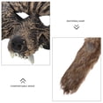 thumbnail image 4 of Conjunto de disfraz de hombre lobo con máscara de lobo y cola para accesorios de disfraces de fiesta de Halloween Máscara y cola de animal realista para adultos y niños, 4 of 6