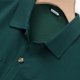 thumbnail image 4 of Blusa y camisa de manga corta con cuello vuelto para hombre, informal, de color liso, con cuello abotonado y bolsillo, blusa de poliéster para hombre, 4 of 9