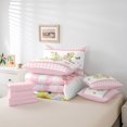 thumbnail image 6 of Manfei Girls Flower Butterfly 7-Piece Bedding Comforter Set, Kawaii Princess Cartoon King Bedding Sets, Pink Buffalo Plaid Reversible Bed Sheets, Microfiber Bedroom Decor, 6 of 8