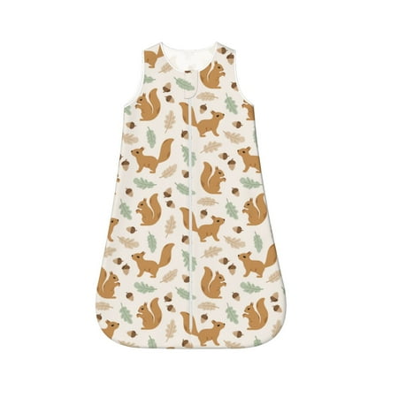 

Cauagu Squirrel And Leaves for Infant Wearable Blanket Unisex Girl Boy Swaddle Transition Sack - Newborn Essentials Sleep Clothes-Small