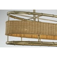 thumbnail image 6 of Burnished Brass with Natural Rattan Four Light Linear Chandelier from the Arcadia Collection, 6 of 6