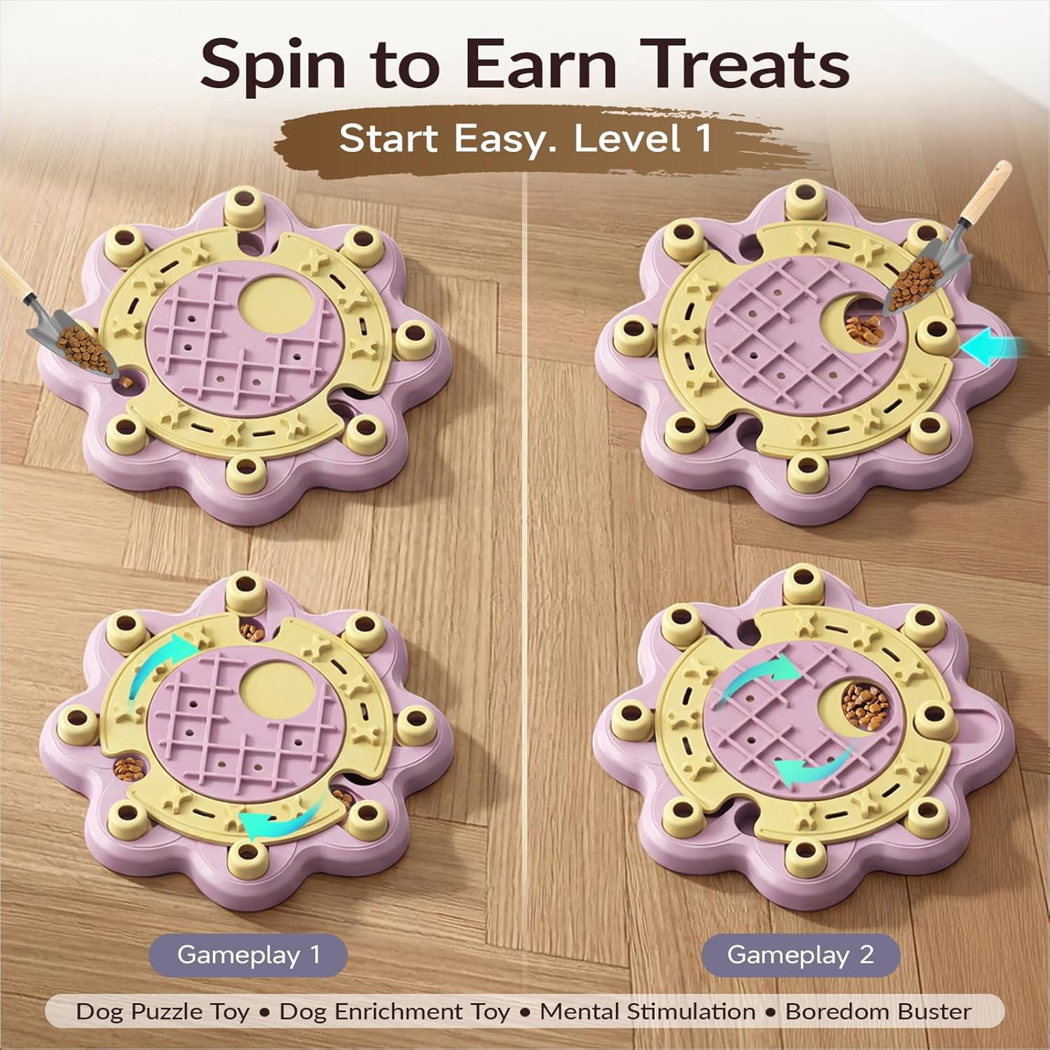 KADTC Dog Puzzle Toy, Large Size, 3 Levels of Step-by-Step Challenge Beginner to Advanced Slow Feeder & Mental Stimulation for Smart Dogs Enrichment Puppy Pink Toys