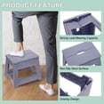 thumbnail image 3 of Uxcell 9" Folding Step Stool for Adults 132lbs Capacity Non-Slip Step Stool with Handle, Purple Small Stepping Stool, 3 of 7