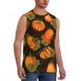 thumbnail image 2 of Haiem Men's Orange Pumpkin Print Tank Tops Summer Sleeveless Cut Off Workout T-Shirts Fitness Vest Athletic Undershirts-Small, 2 of 8