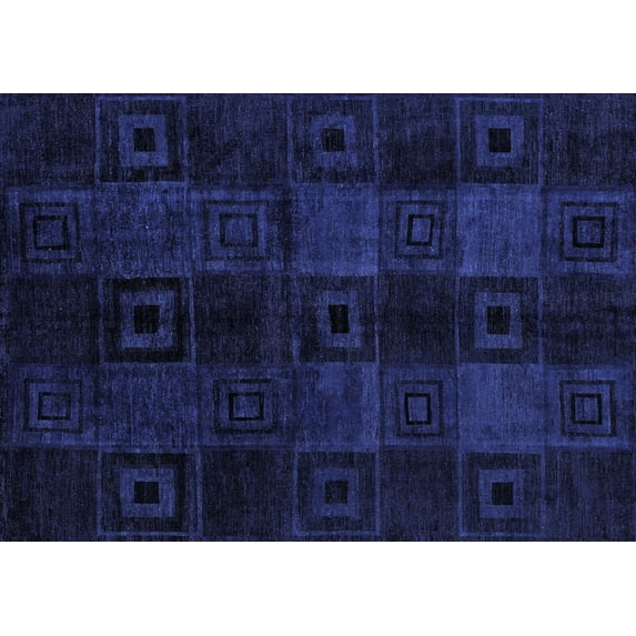 Ahgly Company Indoor Rectangle Abstract Blue Modern Area Rugs, 2' x 4'