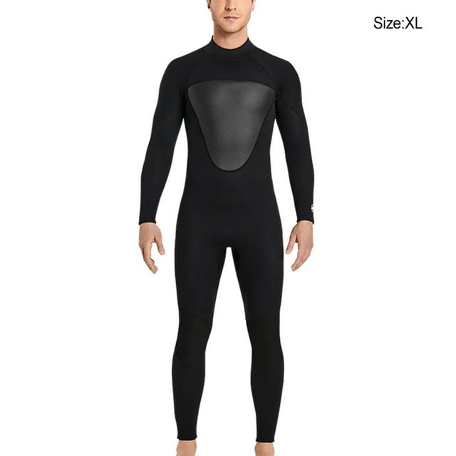 Combinaison de Plongée Haute Efficacité Anti-Froid Maillots de Bain Confortables Écran Solaire Puissant Réduire la Résistance à l'Eau Combinaison Classique Col Rond Homme Noir TG