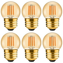 G40 LED Light Bulbs 3W (25W Equivalent), Dimmable Amber Glass Edison Bulbs, E26 Base, 2700K Warm Light, 6-pack
