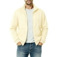thumbnail image 2 of Coorders George Men Fleece Full Zip Sweatshirt Jackets, Mens and Big Mens Long Sleeve Lightweight Sweatshirt ,Big and Tall Beige,Size S, 2 of 9