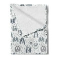 thumbnail image 2 of Dog Soft Flannel Fleece Throw Blanket, Childish Sketch Style Various Domestic Puppy and Dog Breeds Pattern, Cozy Plush for Indoor and Outdoor Use, 70" x 90", Blue Grey Pale Grey, by Ambesonne, 2 of 5