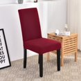 thumbnail image 3 of Chair Covers for Dining Room 6 Pack,Stretch Spandex Burgundy Parsons Chair Slipcover Set of 6,Washable Anti-dust Chair Seat Cover for Kitchen,Wedding,Party, 3 of 6
