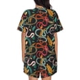 thumbnail image 3 of Qekee Snake And Flower Women's Pajama Set Short Sleeve Sleepwear Summer Home Wear with Pockets Soft Short Sleeve Shirt - Snake And Flower, 3 of 9