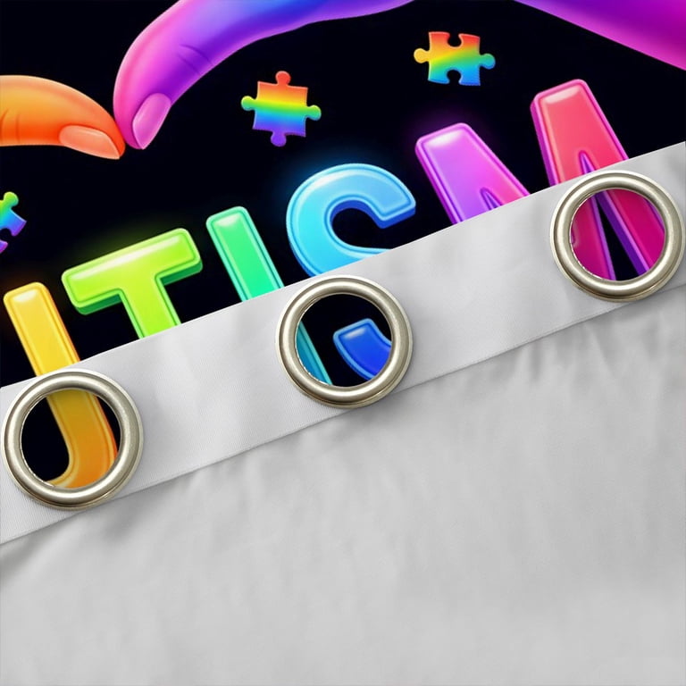 Erosebridal Puzzle Piece Heart Pattern Curtains and Drapes Pack of 2 ...