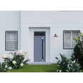 thumbnail image 5 of Front Exterior Prehung Steel Door / Ronex 1011 Grey / Top Exterior Window Sidelite / Stainless Inserts Entry Metal Modern Painted W36" x H80+16" Left hand Inswing, 5 of 6