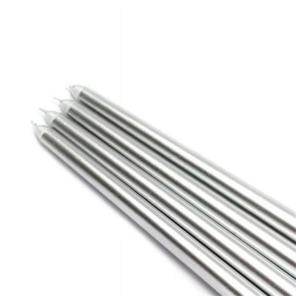 CEZ-086-12 12 in. Taper Candles, Metallic Silver - 144 Piece