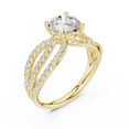 thumbnail image 2 of Zuwelria Luxurious Promise Rings | 2.20 Carat Round Cut Moissanite Bridal Ring for Women | Wonderful Diamond Ring for Wedding | 18K Yellow Gold over Silver Size 5, 2 of 8