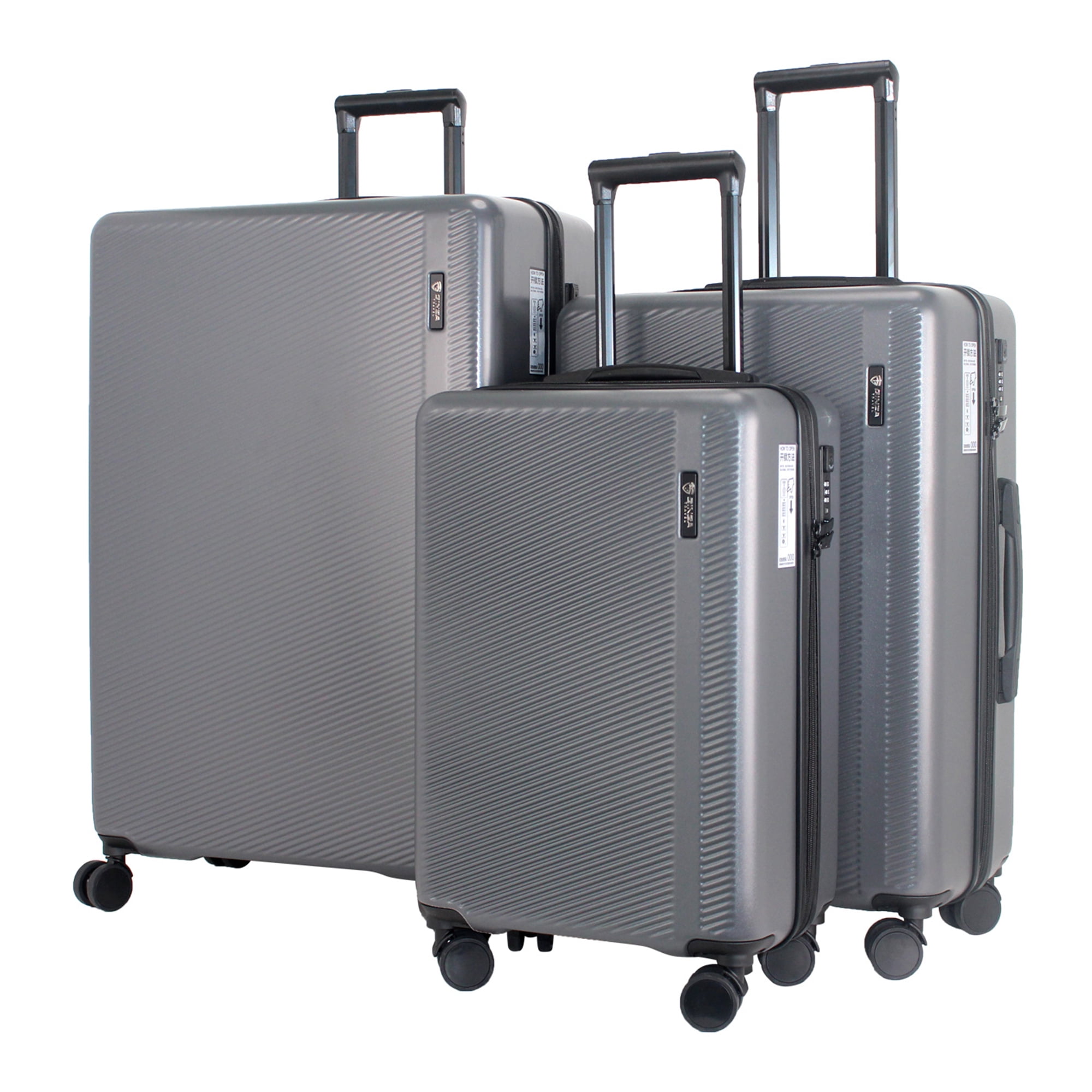 Ginza Travel 3 Pcs Hardshell Suitcase Luggage Set, 20/24/28 inch - Gray ...