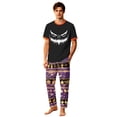 thumbnail image 2 of Short Sleeve Family Matching Pajamas Halloween Scary Face Top Vintage Halloween Symbol Pattern Long Pants, 2 of 6