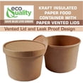 thumbnail image 4 of [75 Pack] 16 oz Disposable Kraft Paper Soup Containers with Vented LIDS - Pint Ice Cream Containers, Frozen Yogurt Cups, Restaurant, Microwavable, Take Out, Food Storage, Recyclable, 4 of 8