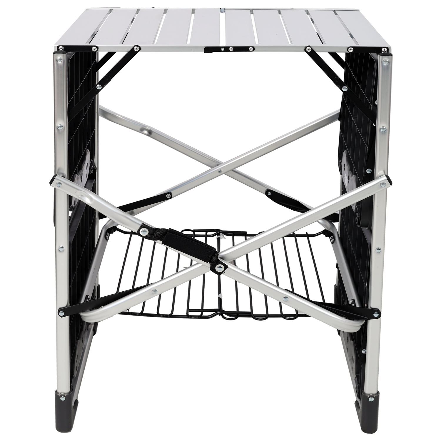 Folding Camping Kitchen Table with Lantern and 4 Side Tables