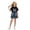 Black, variant on Shadoumai Girls Embroidered Short Sleeve Top Denim Shorts Summer Outfit Bow Cute Details Casual Playful Ensemble For Toddler Kid Back to School Outfits