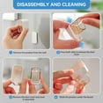 thumbnail image 6 of Januofit Toothbrush Holders for Bathroom 2PCS Toothbrush Holder Wall Mounted with Cover for Shower, Single Toothbrush Dispenser Storage Organizer for Family & Travel, 6 of 7