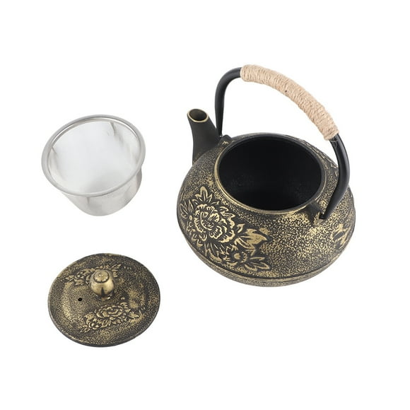 900ml Teapot, Japanese Style Cast Iron Kettle Teapot + Removable Infuser/Strainer Tea Pot Effective Kettle For Loose Tea Bagged Tea