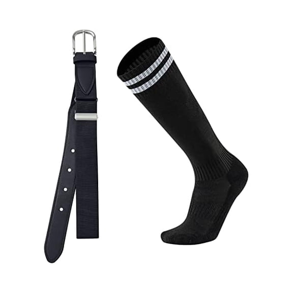 Eryueer Youth Baseball Socks and Belt - Kids Softball Belts and Socks Combo for Youth Boys Girls