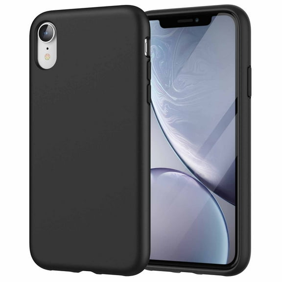 JETech Silicone Case for iPhone XR, 6.1-Inch, Silky-Soft Touch Full-Body Protective Case, Shockproof Cover with Microfiber Lining (Black)