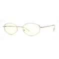 thumbnail image 1 of Narrow Hexagon Hippie Color Lens Metal Rim Dad Shade Sunglasses Gold Green, 1 of 4