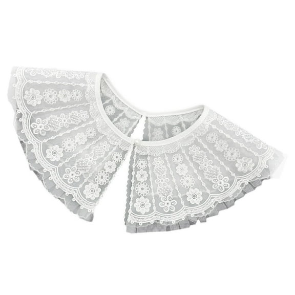 Lace Floral Collar Elegant Sweet Girls Blouse Collar Detachable for Lady Delicate Embroidery Collar Floral Pattern