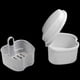 thumbnail image 2 of Estuche para baño para dentaduras postizas, caja para guardar dentaduras postizas con contenedor de red colgante, color blanco, 2 of 5