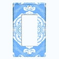thumbnail image 5 of Metal Light Switch Plate Cover Mandala Blue White Floral Pattern Damask MDL079, 5 of 13