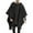 Black, variant on Men's Fashion Contrast Color Cape - Hooded Woolen Pullover Shawl Coat, Casual Stylish Outerwear, Brown, XXXL