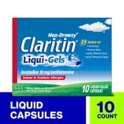 Claritin Liqui-Gels 24 Hour Non-Drowsy Allergy Medicine, Loratadine Antihistamine Capsules, 10 Ct