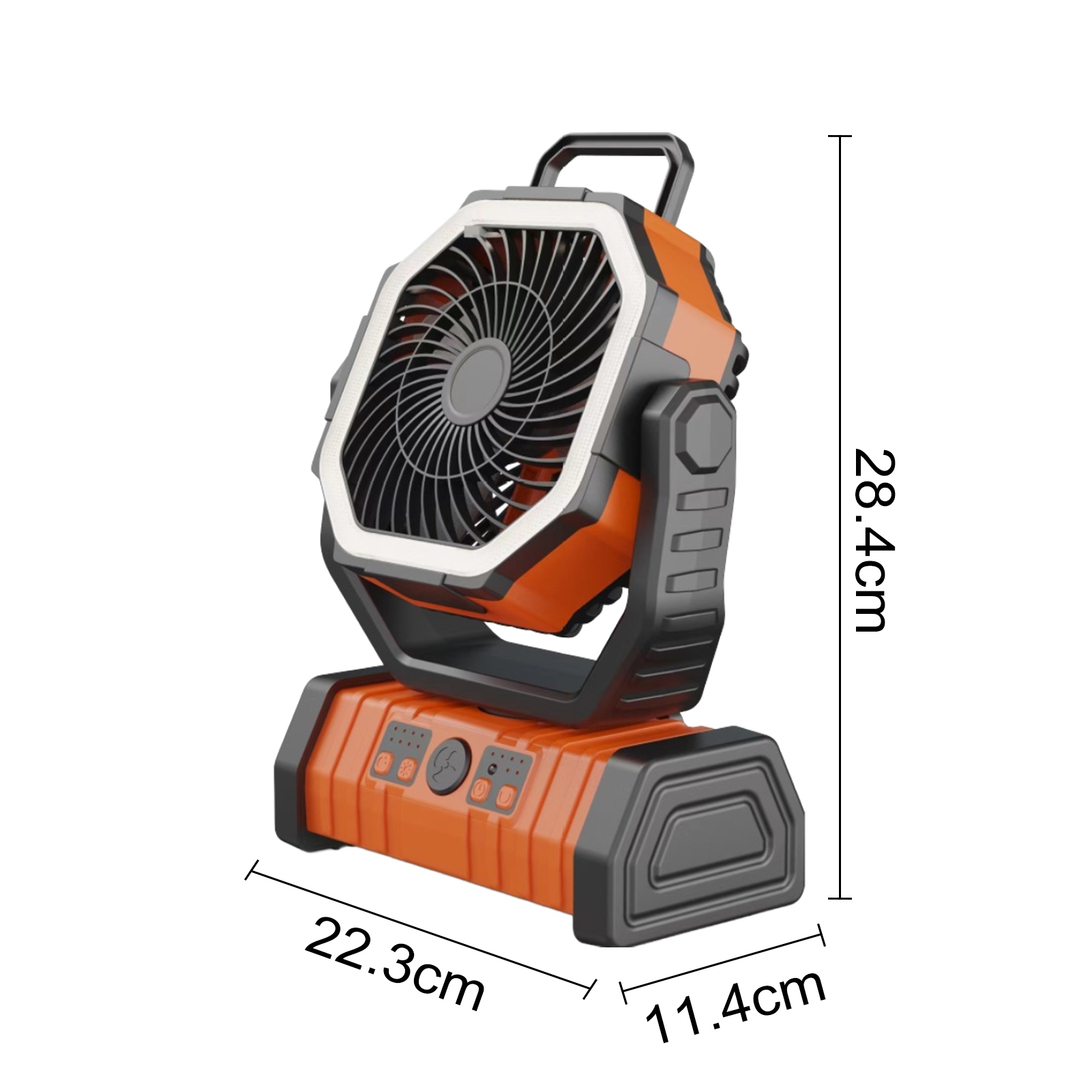 Joernso Camping Fan Rechargeable 20000mAh Battery Operated Portable Fan with LED Light Remote Control Power Bank Function 4-speed 270-degree Rotation Desk Fan for Tents Picnic Barbecue Fishing