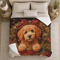 thumbnail image 5 of Apricot Poodle Puppy Box Holiday, Festive Pet Portrait Pattern, Warm Flannel Blanket for Living Room and Bedroom, Dog Lovers Just Because Gift, Pet Lover Home Decor, 5 of 9