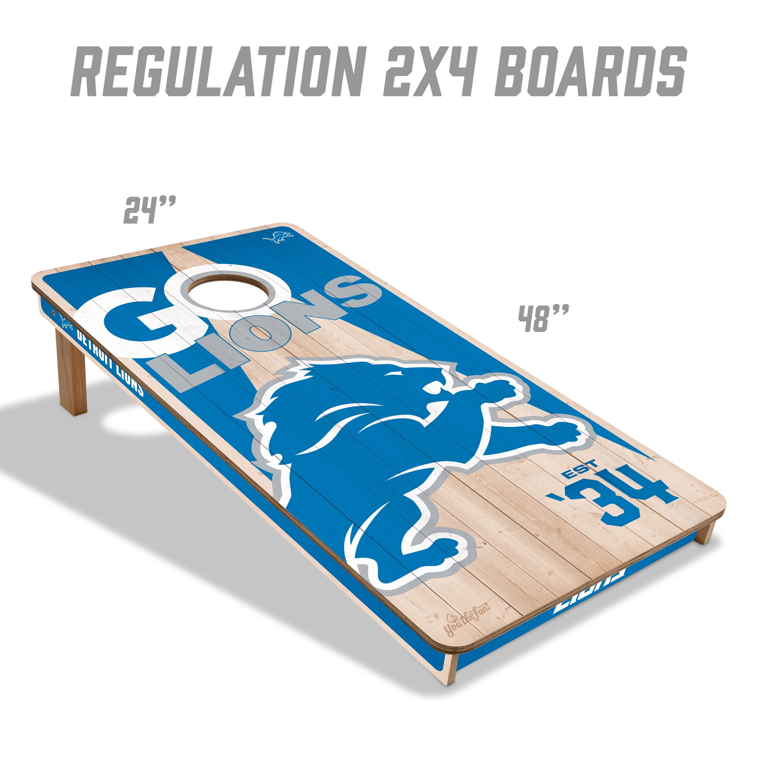 YouTheFan NFL Detroit Lions 2' x 4' Cornhole Game