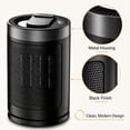 thumbnail image 4 of EuKer 1500W Ceramic Heater, Portable Space Heater with Remote Control, ECO Thermostat & 60° Oscillation Mode for Office, Bedroom & Home, Black, 4 of 8