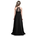 thumbnail image 2 of Sinleey Kids Wedding Flower Girl Dress Sleeveless Floral Lace Pageant Evening Prom Party Maxi Gown Black 10, 2 of 7