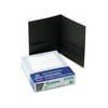 Oxford Twin-Pocket Folder, Embossed Leather Grain Paper, 0.5" Capacity, 11 x 8.5, Black, 25/Box