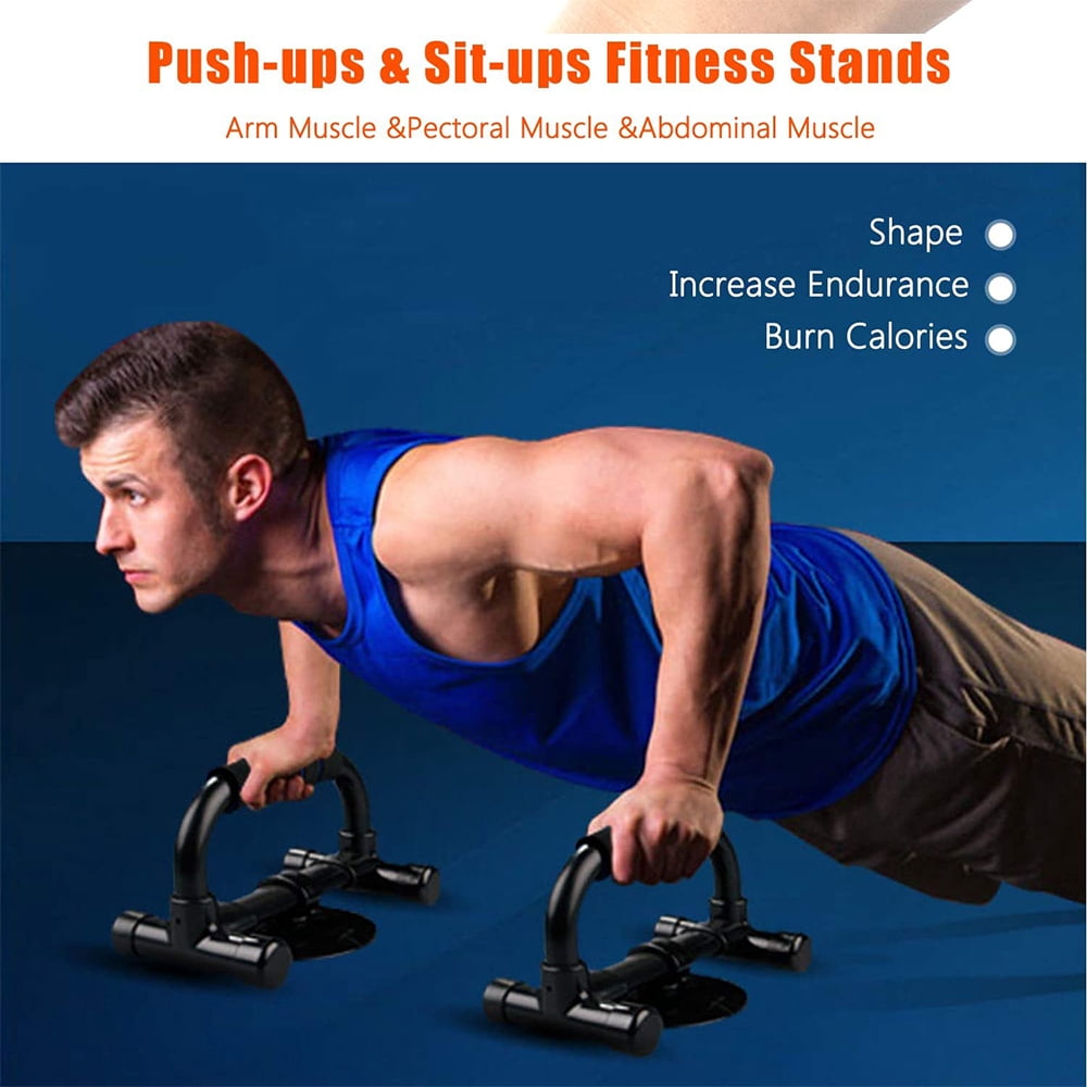 Lot De 2 Barres De Pompes En Bois - Équipement Fitness Maison - Stable Et Antidérapant - Pour Musculation Haut Du Corps