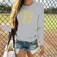 thumbnail image 1 of T-shirt Imprimé Bonne Année pour Femmes Manches Longues Blouse Décontractée, 1 of 1