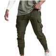 thumbnail image 1 of Men's Solid Color Elastic Waist Breathable Casual Sports Pants with Drawstring and Pockets, 1 of 3