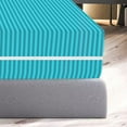 thumbnail image 6 of 100% Egyptian Cotton L Shape Zipper Mattress Cover, 800 TC, 21 Inch Deep Pocket Cal King Size (72x84), Stripe Turquoise Blue, 6 of 6