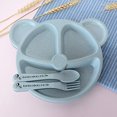 thumbnail image 2 of Juego de 3 unidades de cuenco para bebé, cuchara y tenedor, vajilla de alimentación, oso de dibujos animados, platos para niños, vajilla para comer, plato de cena de entrenamiento Anti-caliente Xemadio HMHZ062-2, 2 of 5