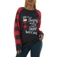 thumbnail image 4 of Yuemengxuan Women's Warm Sweatshirt, Christmas Style Pattern Long Sleeve Plaid Pullover, 4 of 9