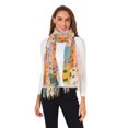 thumbnail image 2 of FORMRS Womens Scarf Winter Soft Long Big Warm Shawls Wrap Tassel Scarves, Orange Cityscape Painting, 2 of 9